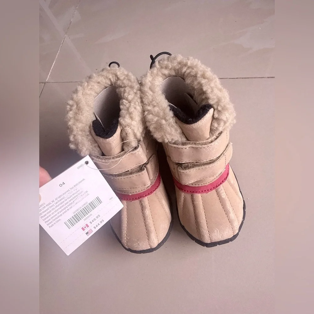 Kids Tan / Pink Winter Boots beige Infant 2 Boots Gymboree Size One 3- Other 4